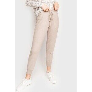 GIBSON LOOK Women's Sweat Pant Joggers In Cozy Fleece Toasted Oatmeal Size S